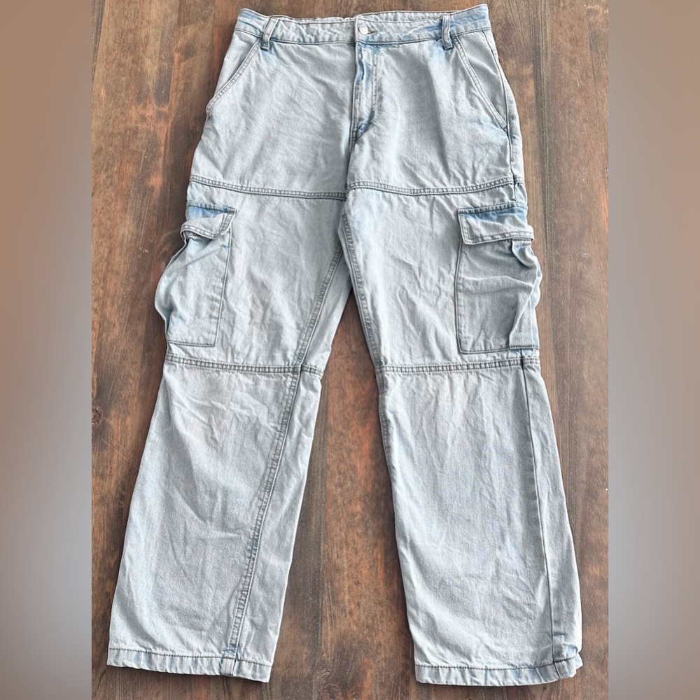 2/$30 No Bo High Rise Carpenter Jeans Women’s 11 Light Wash 30” Inseam Pockets